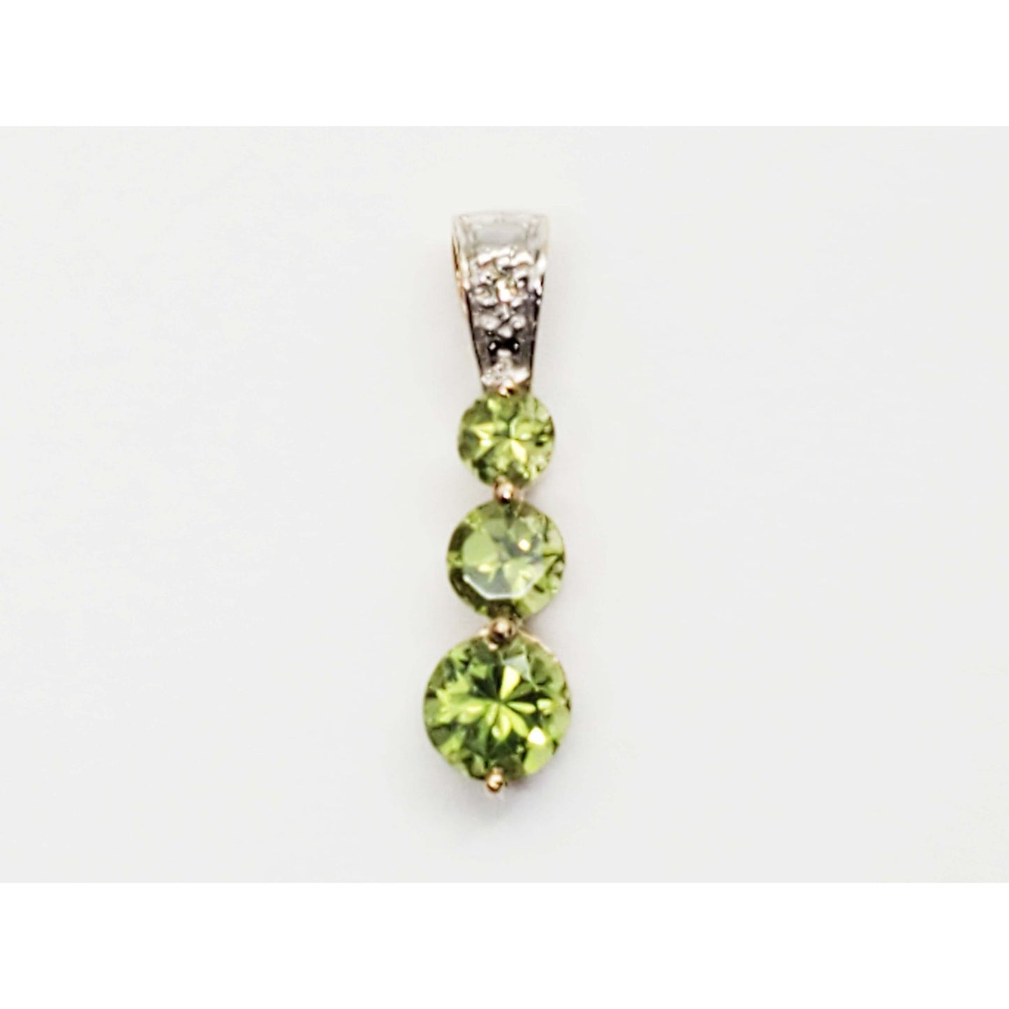Peridot & Diamond Journey Pendant 10k Gold