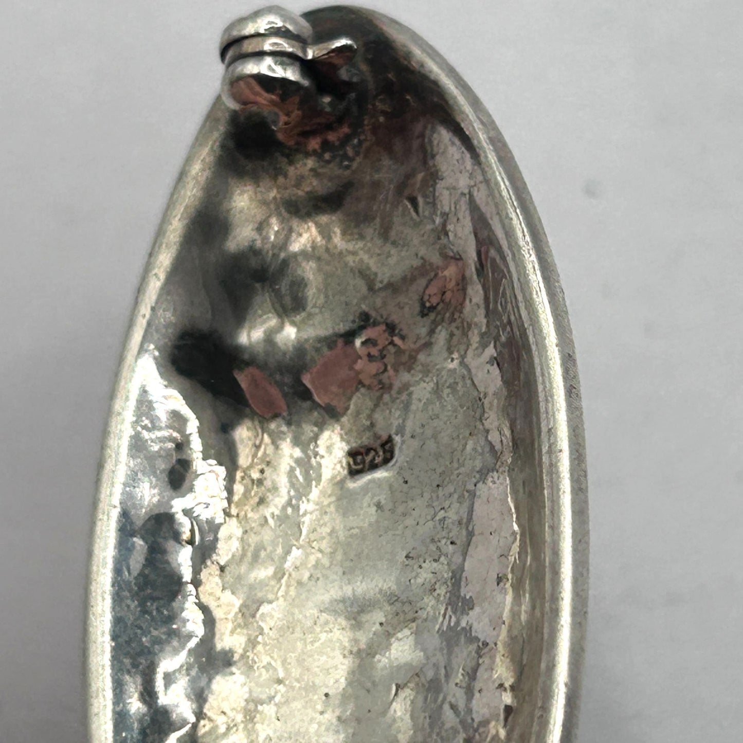 Vintage 925 Sterling Silver Elongated Oval Turquoise Brooch Pin