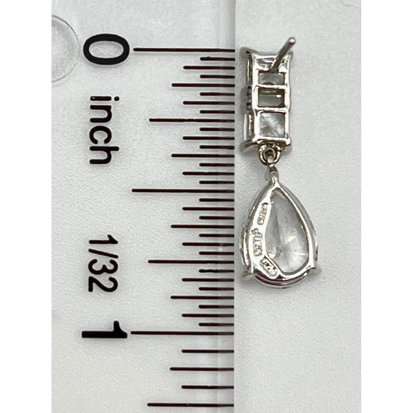 Sterling Silver MEDA Cubic Zirconia Drop Dangle Earrings Formal Elegant Bridal