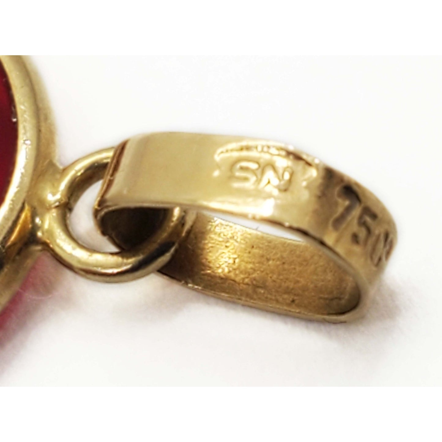 11mm Red Evil Eye Good Luck Charm 18k Gold