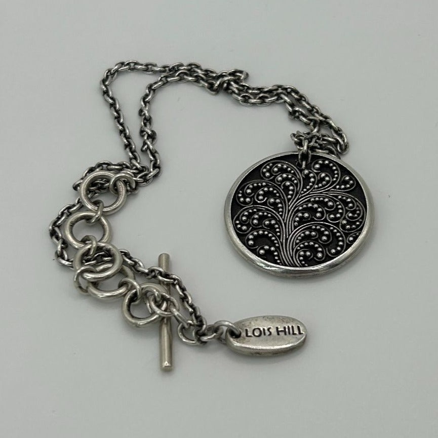 Lois Hill Tree of Life Granulated Sterling Silver Necklace
