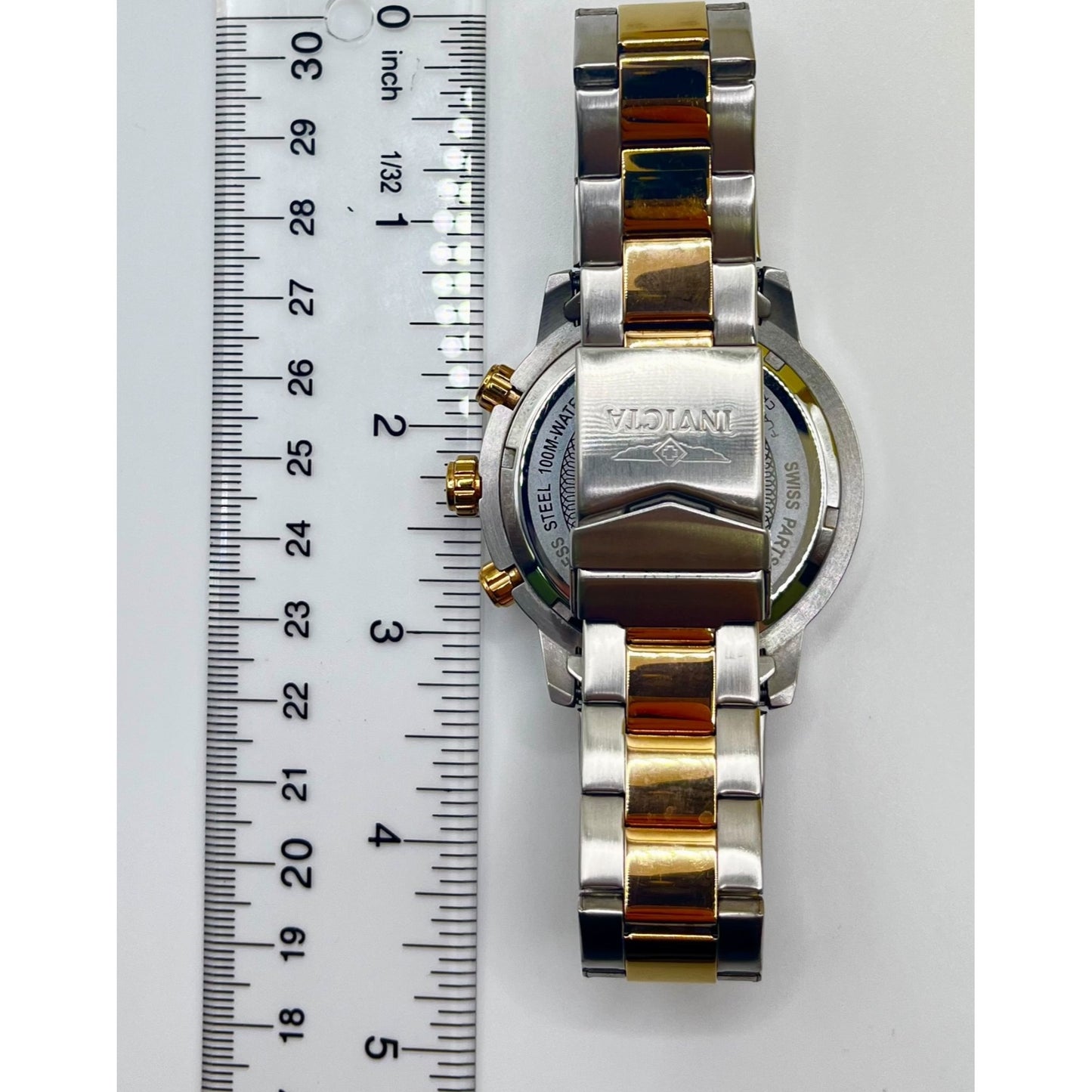 Invicta Men's Wristwatch Gold and Silver Tone Model 1204 Stainless Steel Watch