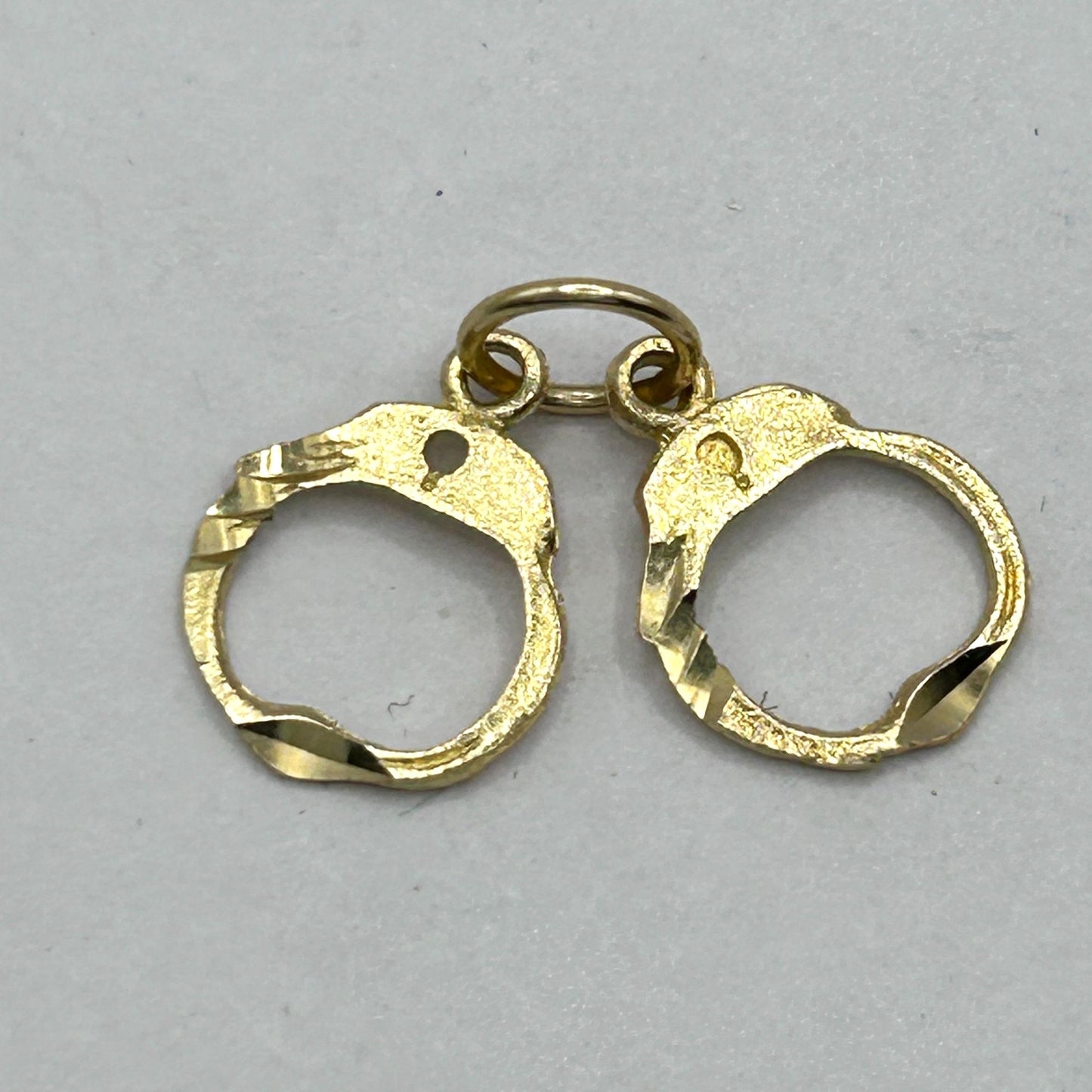 14k Yellow Gold Handcuffs Necklace Pendant
