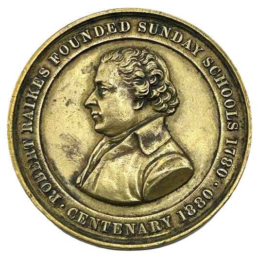 Antique Robert Raikes Founded Sunday School 1780-1880 Centenary Medal St. Mark