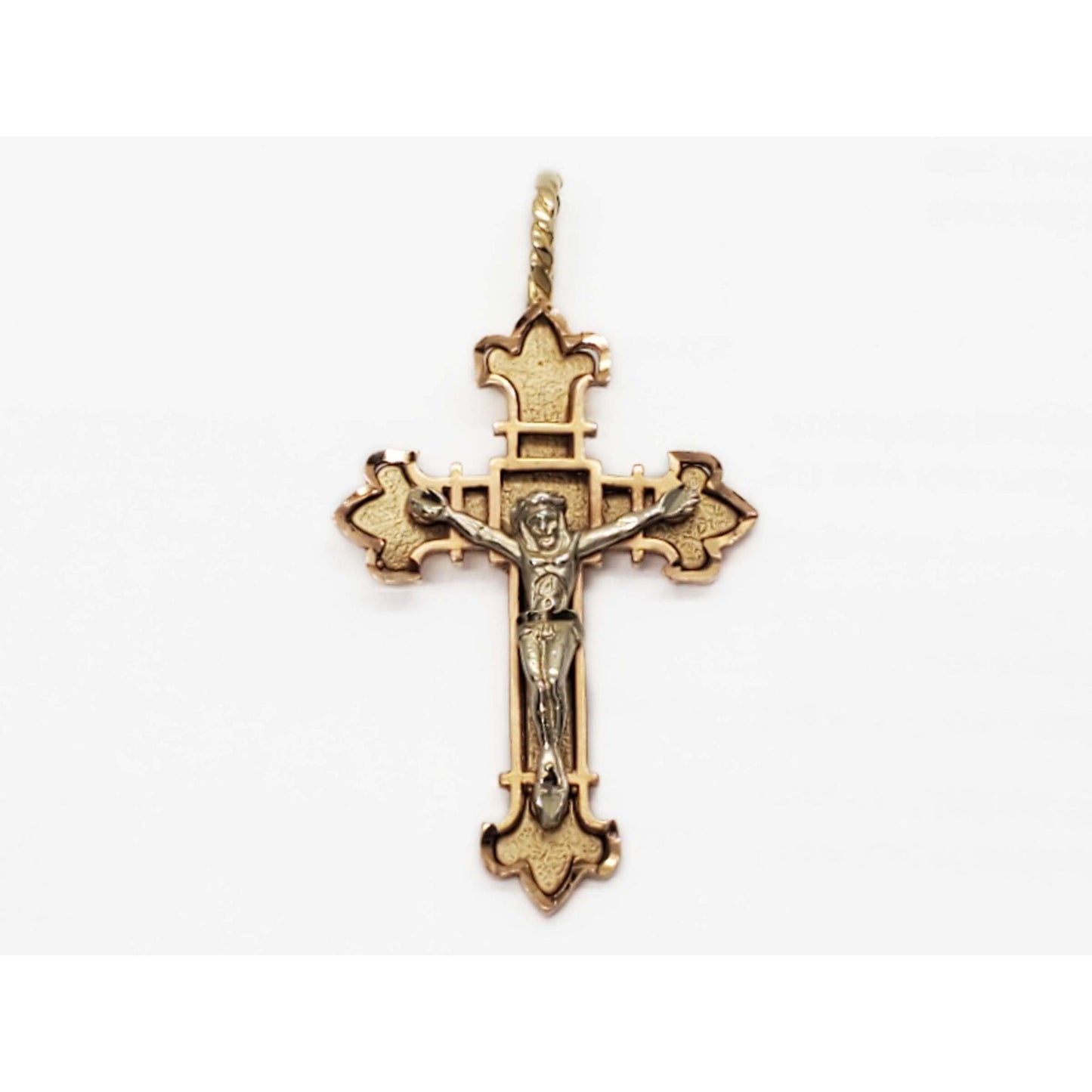 Michael Anthony Designer Crucifix Pendant 14k Two-Tone Gold