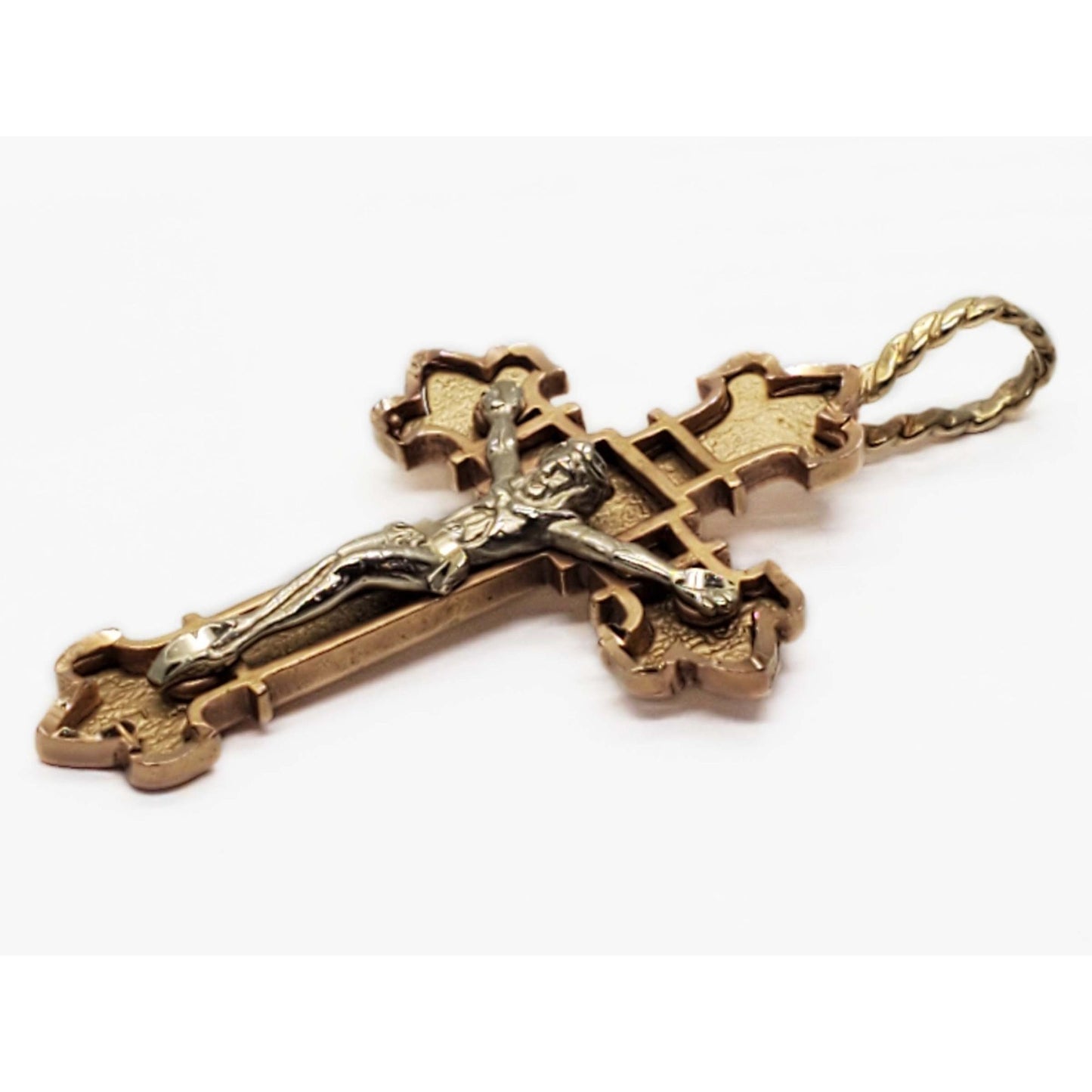 Michael Anthony Designer Crucifix Pendant 14k Two-Tone Gold