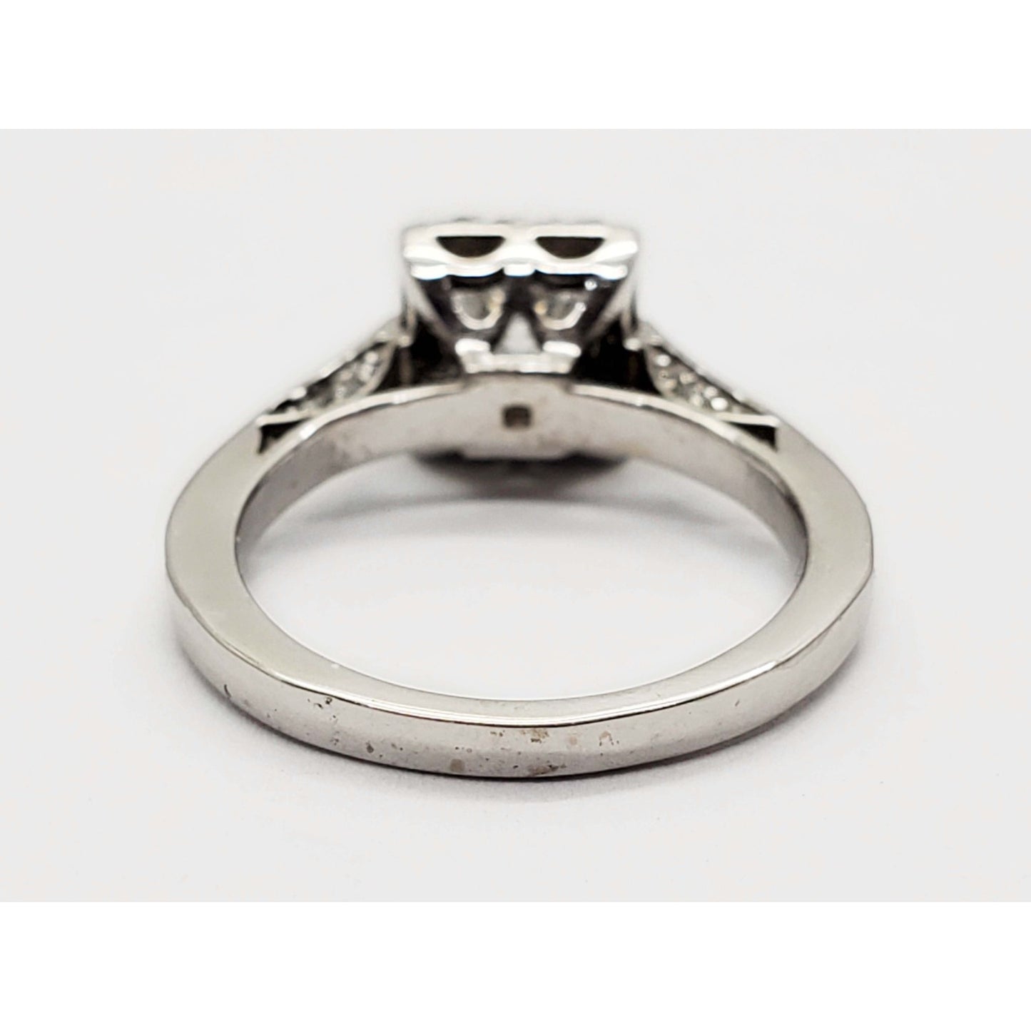 0.96 ctw GIA Princess Natural Diamond Engagement Ring 18k White Gold Size 5