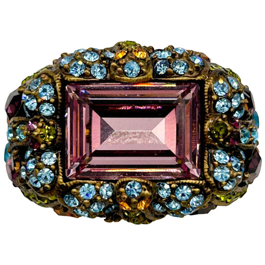 Heidi Daus Vintage "Damselfly" Amethyst Swarovski Crystal Ring - Size 9