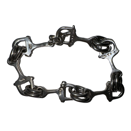 925 Snaffle Horse Bit Link Equestrian Toggle Bracelet