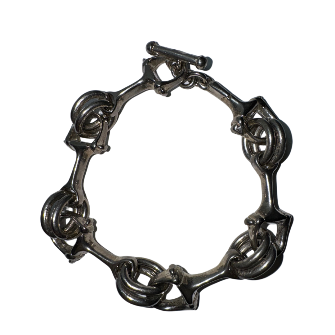 925 Snaffle Horse Bit Link Equestrian Toggle Bracelet