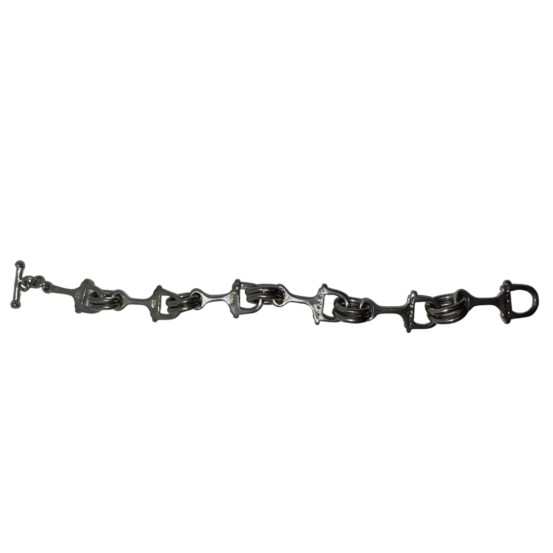 925 Snaffle Horse Bit Link Equestrian Toggle Bracelet