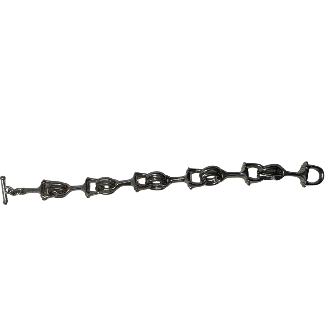 925 Snaffle Horse Bit Link Equestrian Toggle Bracelet