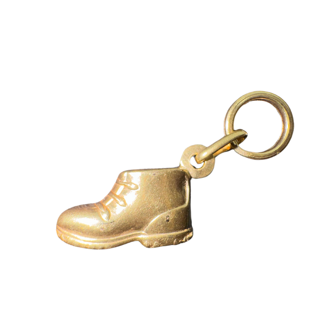 Vintage 18K Yellow Gold Shoe Boot Pendant/Charm