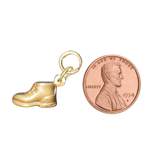 Vintage 18K Yellow Gold Shoe Boot Pendant/Charm