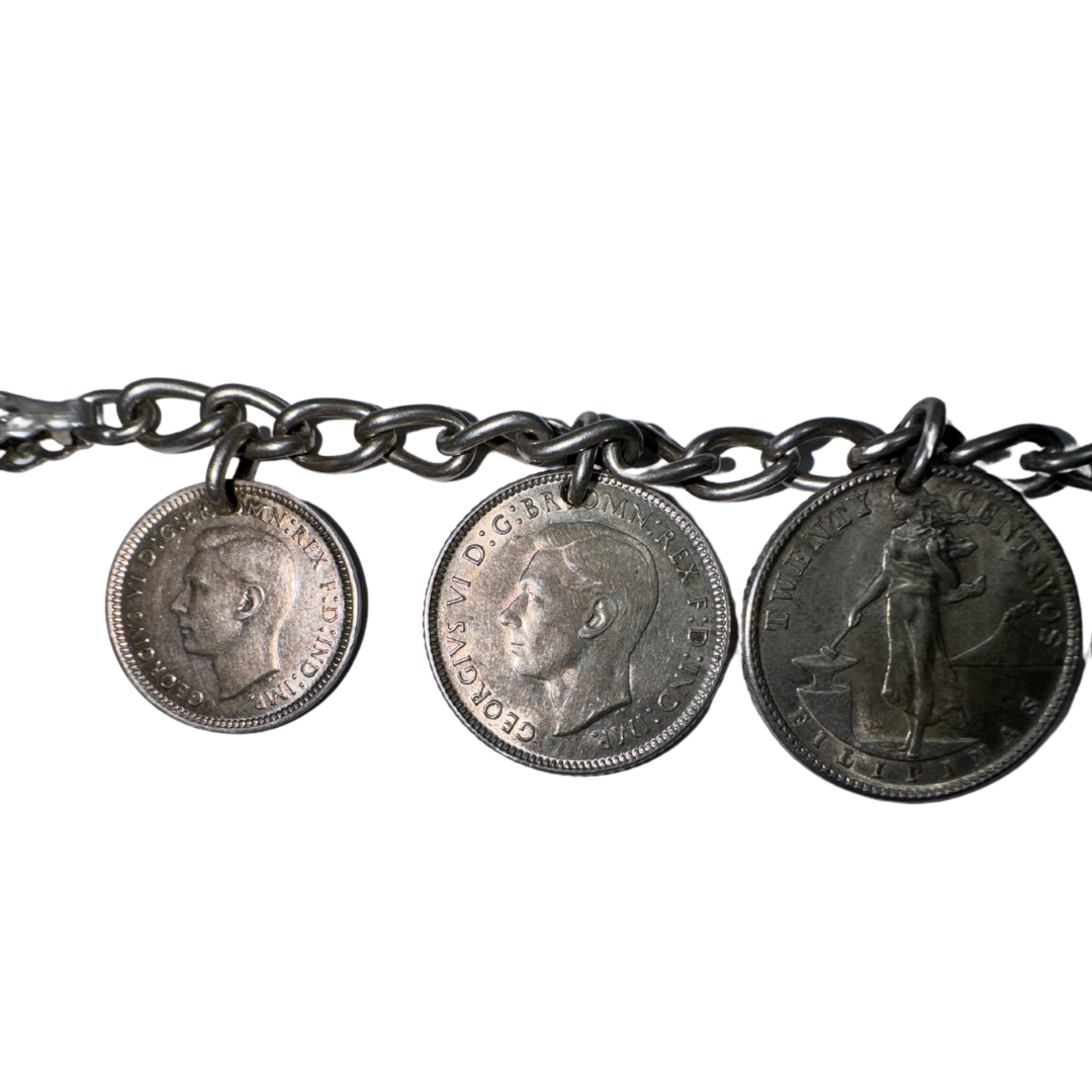 Vintage Worldwide Assorted Silver Coin Bracelet