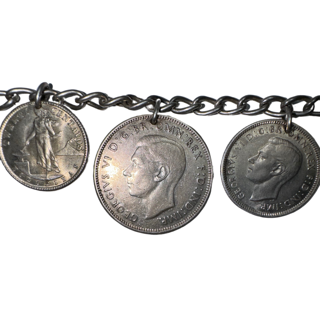 Vintage Worldwide Assorted Silver Coin Bracelet