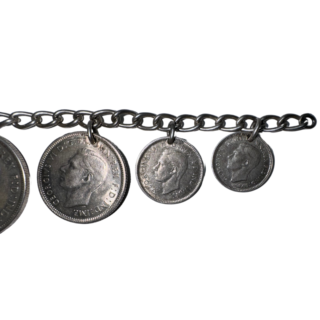 Vintage Worldwide Assorted Silver Coin Bracelet