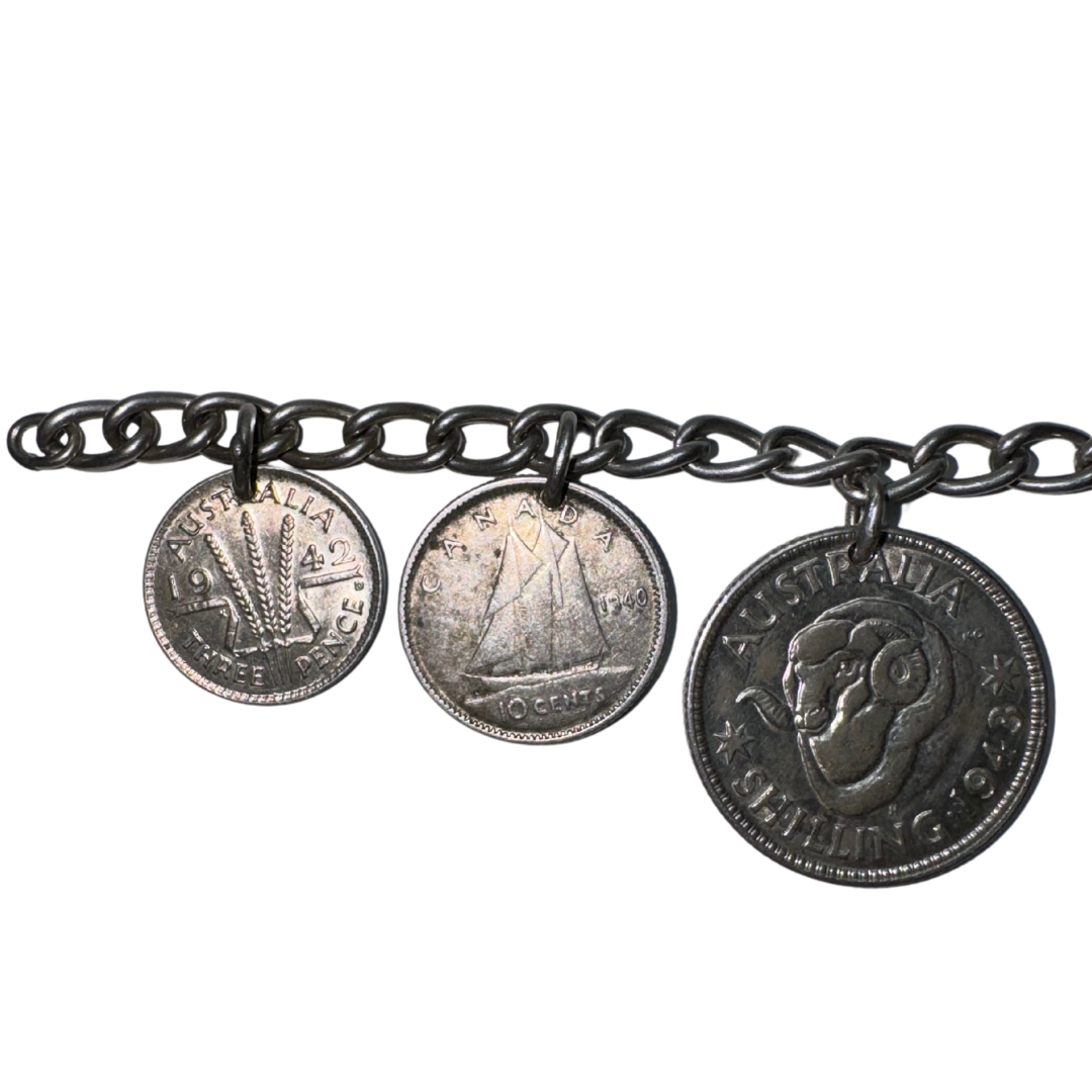 Vintage Worldwide Assorted Silver Coin Bracelet