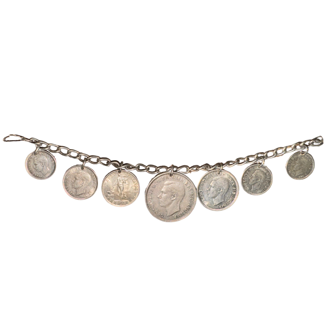 Vintage Worldwide Assorted Silver Coin Bracelet