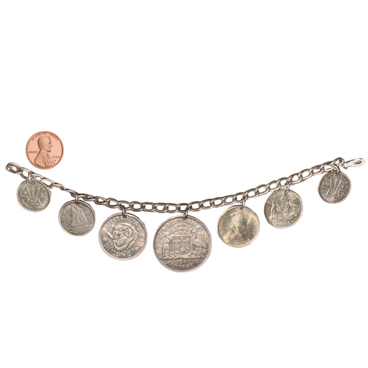 Vintage Worldwide Assorted Silver Coin Bracelet