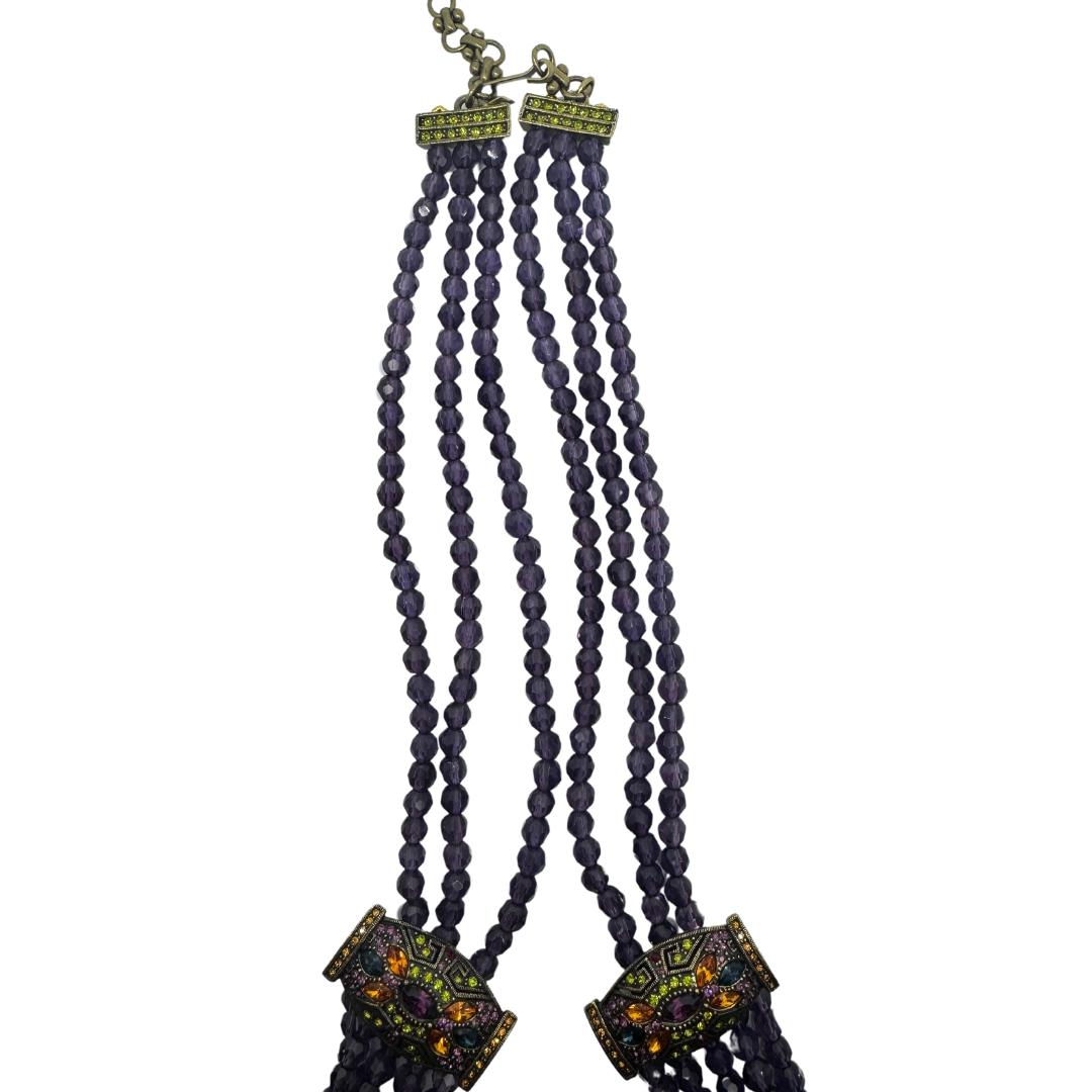 Heidi Daus Multi-Stone Purple Faceted Bead 5 Strand Necklace&nbsp;