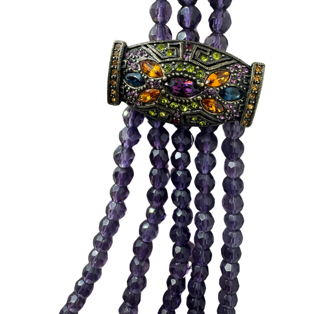 Heidi Daus Multi-Stone Purple Faceted Bead 5 Strand Necklace&nbsp;