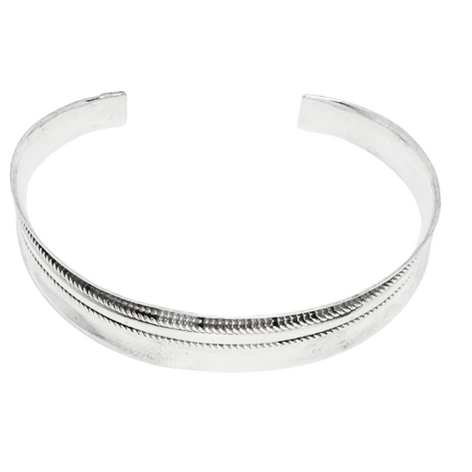 SS Men's Double Ribbed Cuff Bracelet