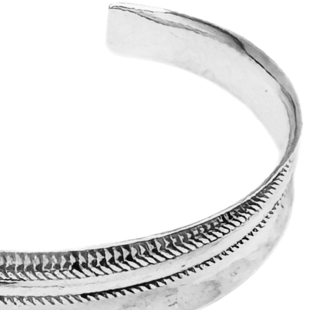 SS Men's Double Ribbed Cuff Bracelet