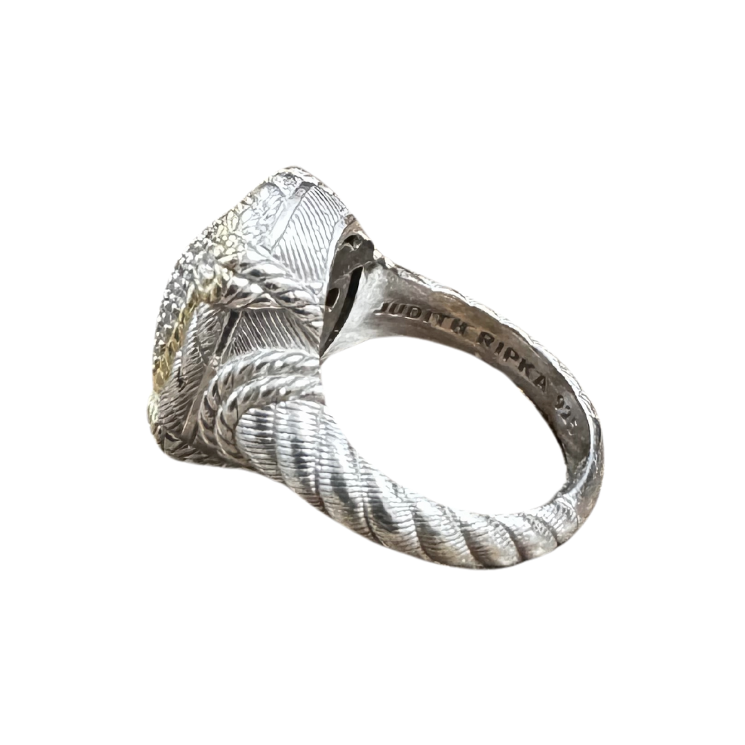 Judith Ripka Oval Pave CZ & 925 Sterling Silver Ring