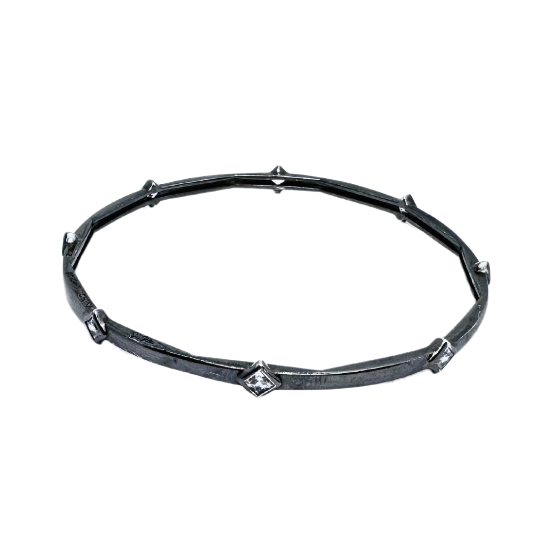 Sonia B Designs SS CZ Black Bangle