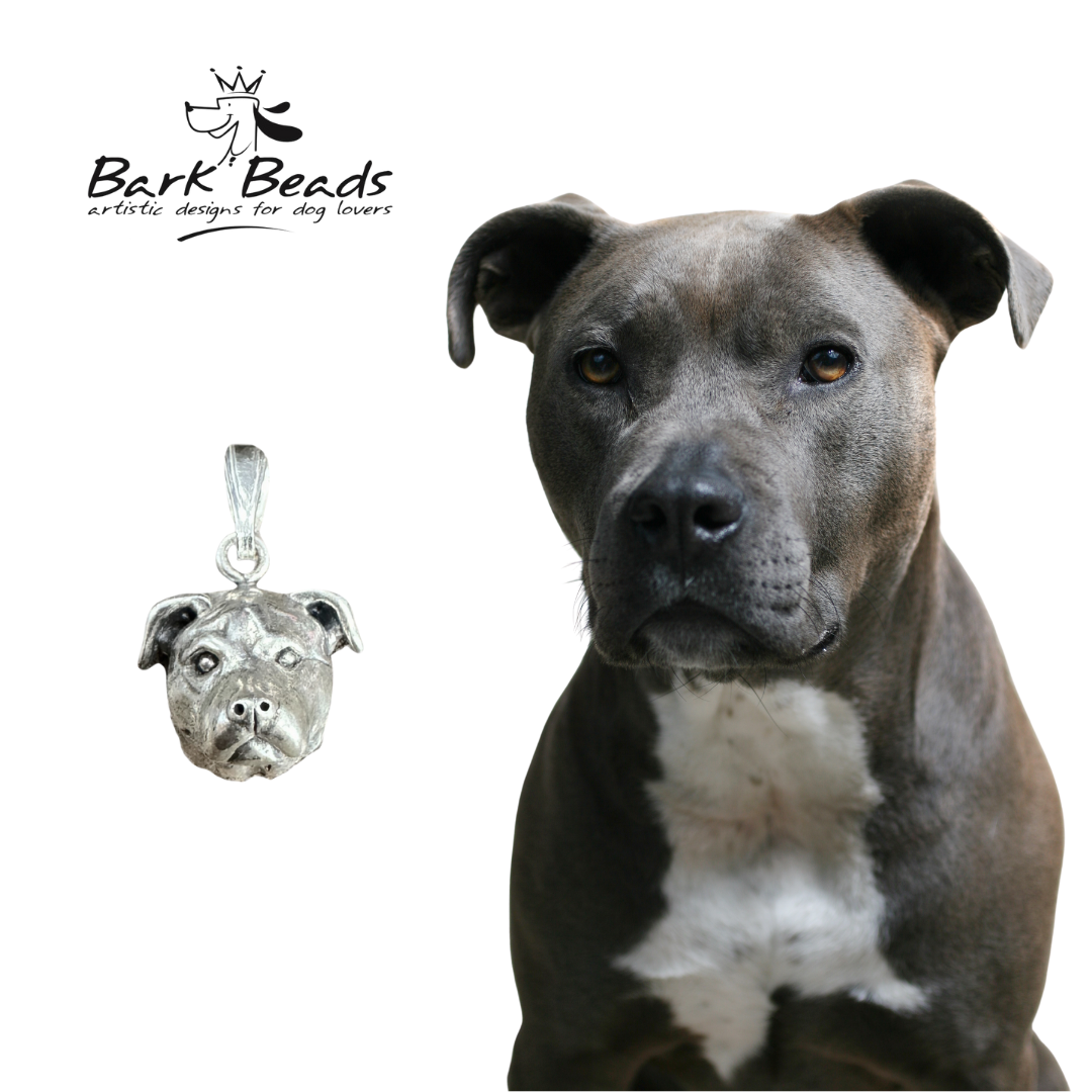 SS Pitbull Bark Beads Pendant