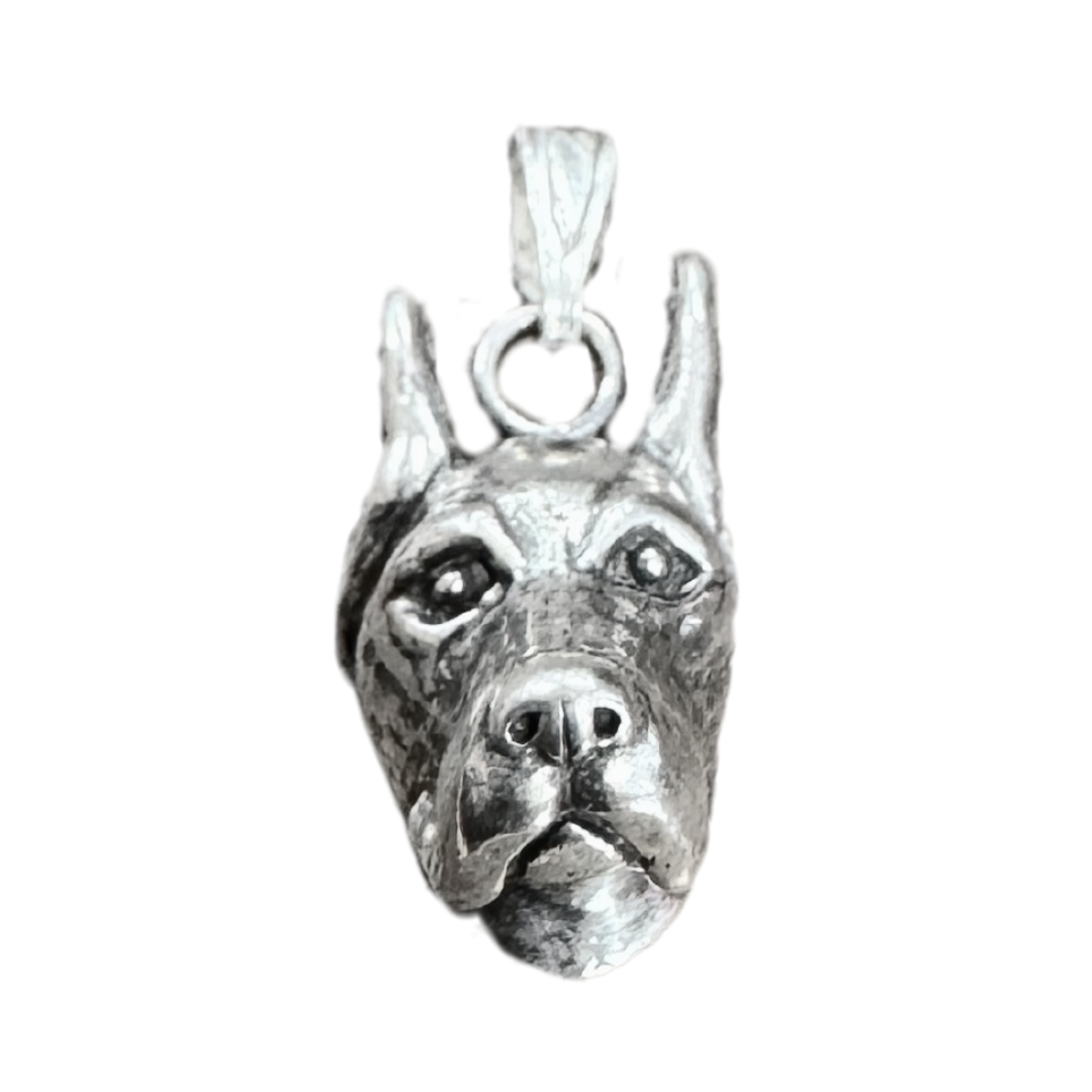 SS Great Dane Bark Beads Pendant