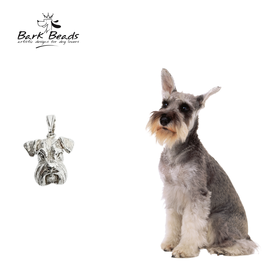 SS Mini Schnauzer Bark Beads Pendant