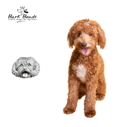 SS Golden Doodle Bark Beads Charm Bead