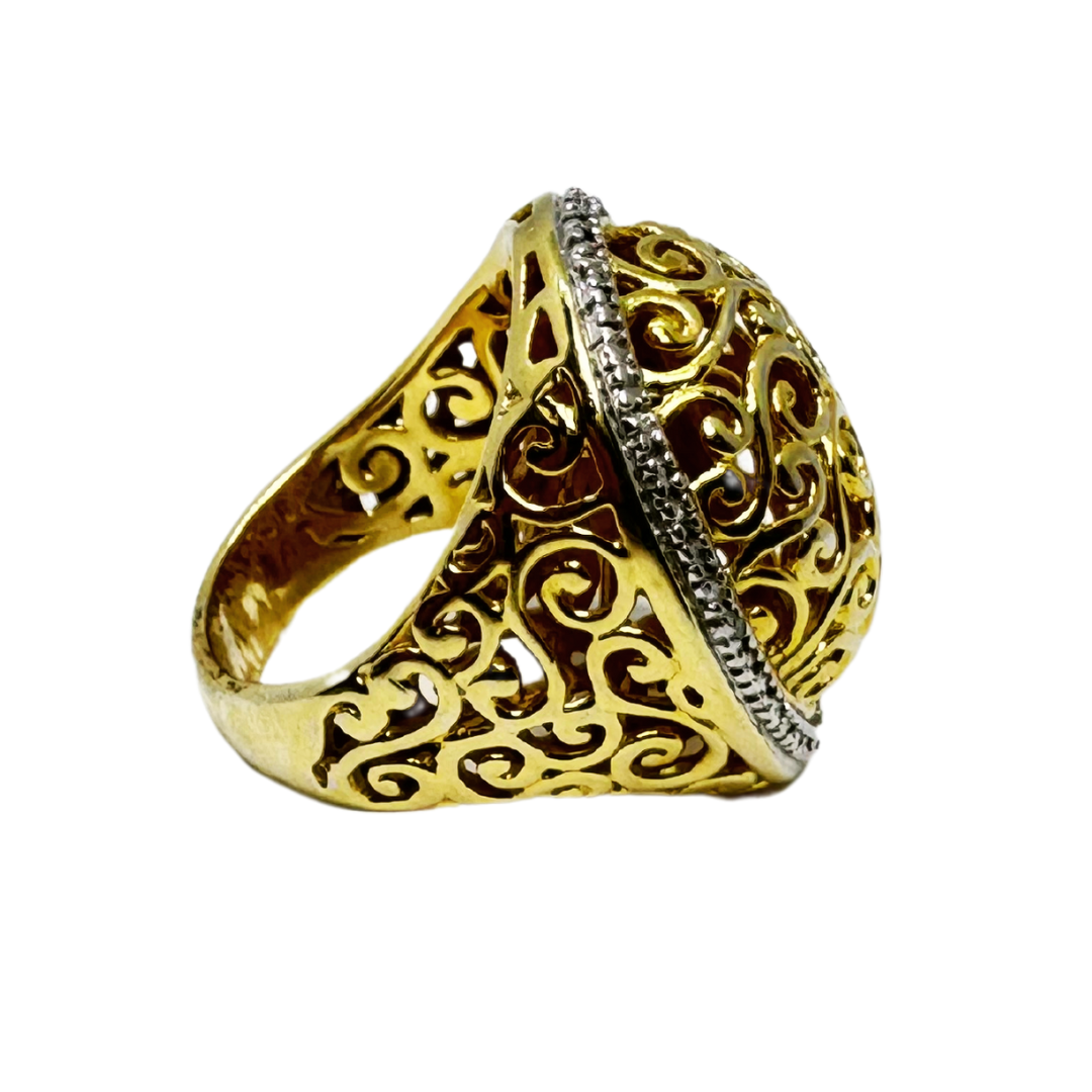 Technibond SS Gold CZ Vermeil Ring