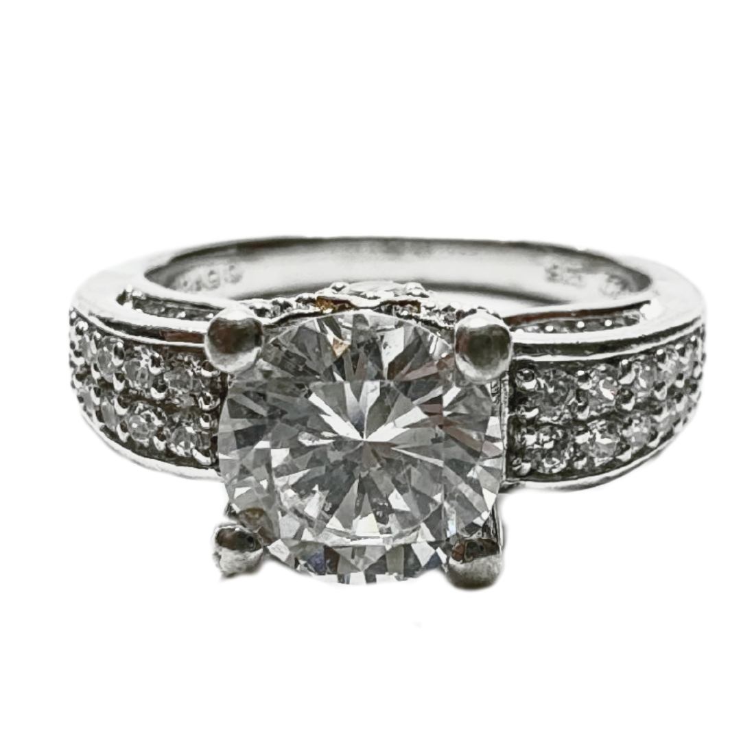 SS Verragio Cushion Cut CZ 2 Toned Ring