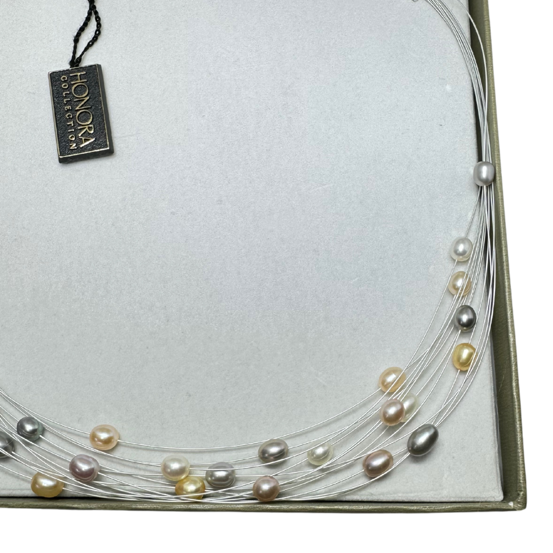 Honora Collection Freshwater Multicolor Pearls Multi-stand Choker Necklace NIB