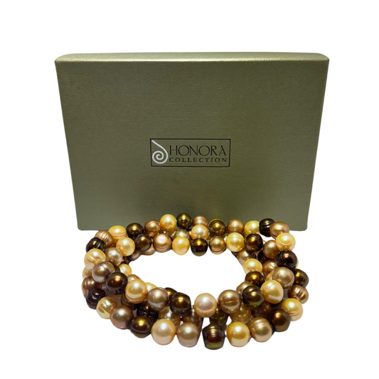 Honora Multi-brown Colored Genuine Pearl Necklace