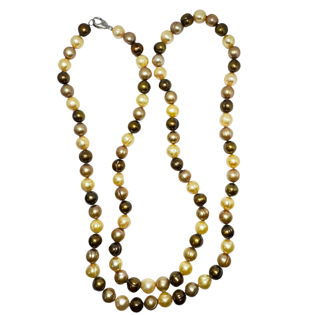 Honora Multi-brown Colored Genuine Pearl Necklace