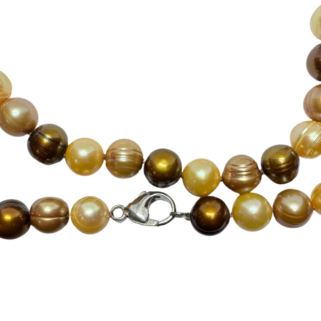 Honora Multi-brown Colored Genuine Pearl Necklace