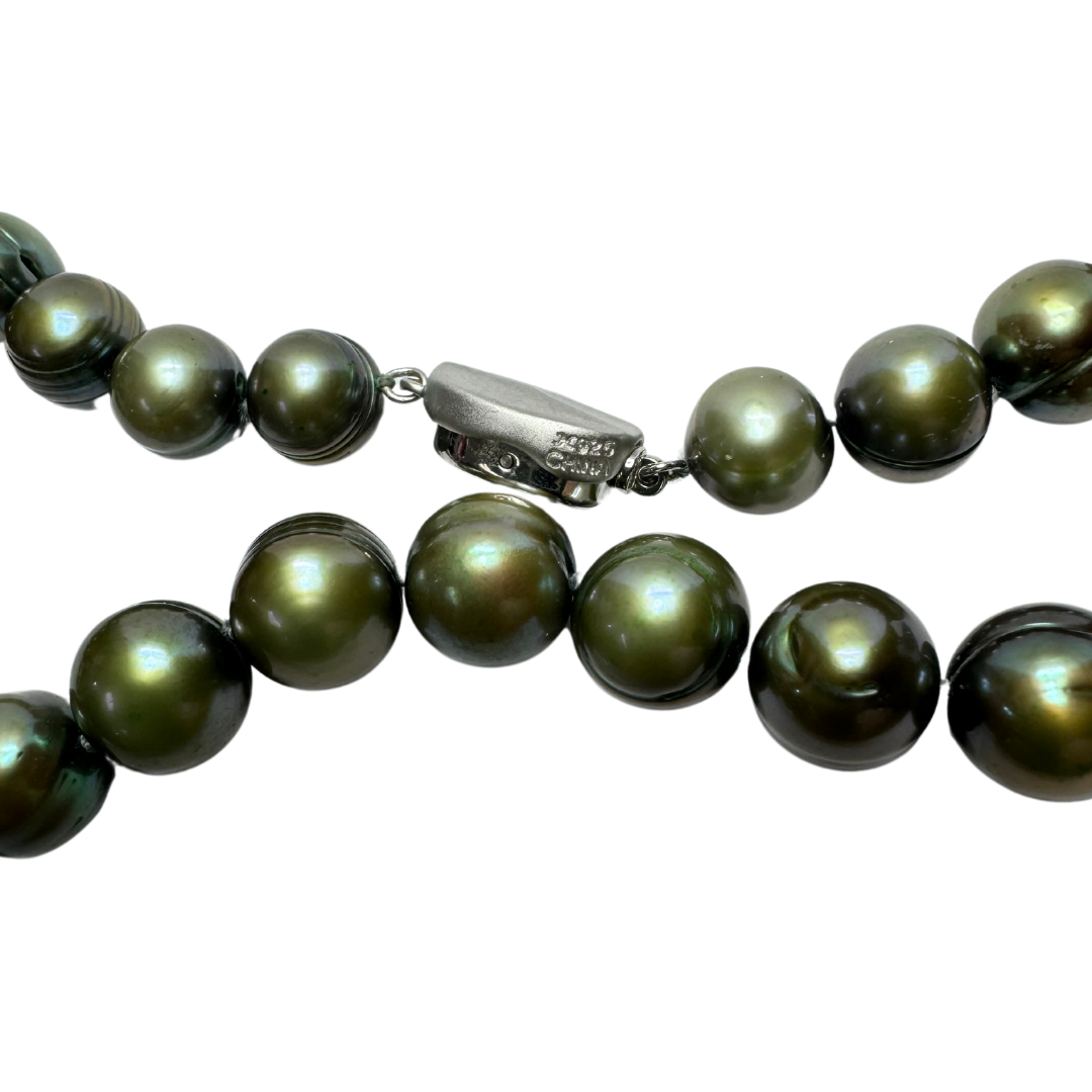 Honora Collection Freshwater Green Pearls with Push Bottom Clasp