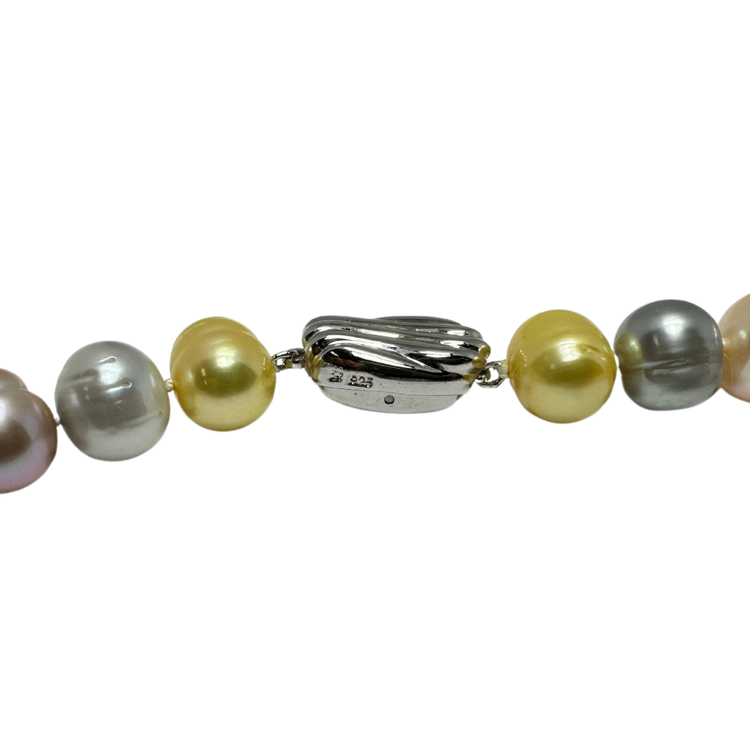 Honora Collection Freshwater Multi Color Pearls with Push Bottom Clasp