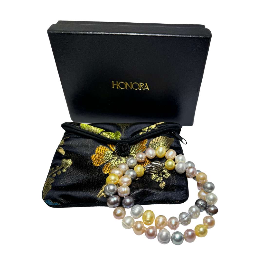 Honora Collection Freshwater Multi Color Pearls with Push Bottom Clasp