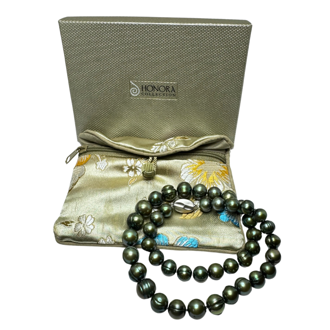 Honora Collection Freshwater Green Pearl Necklace with Push Bottom Clasp