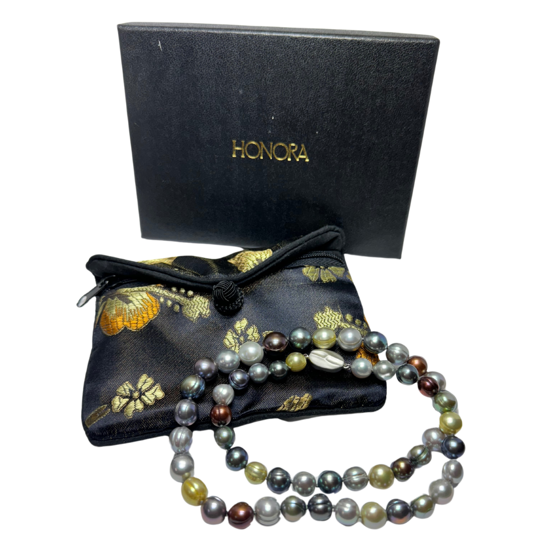 Honora Collection Freshwater Multi Color Pearl Necklace with Push Bottom Clasp