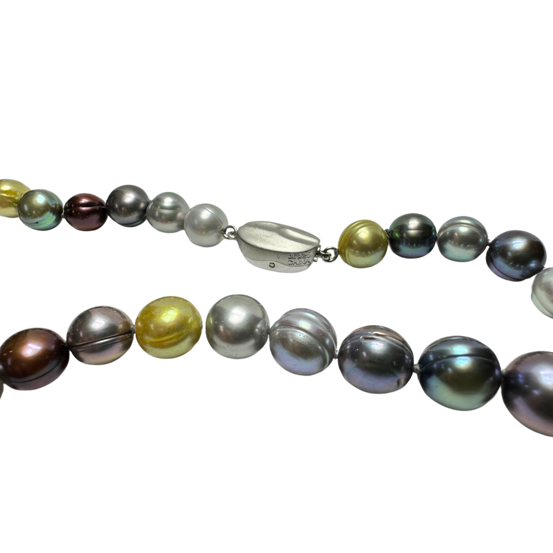 Honora Collection Freshwater Multi Color Pearl Necklace with Push Bottom Clasp