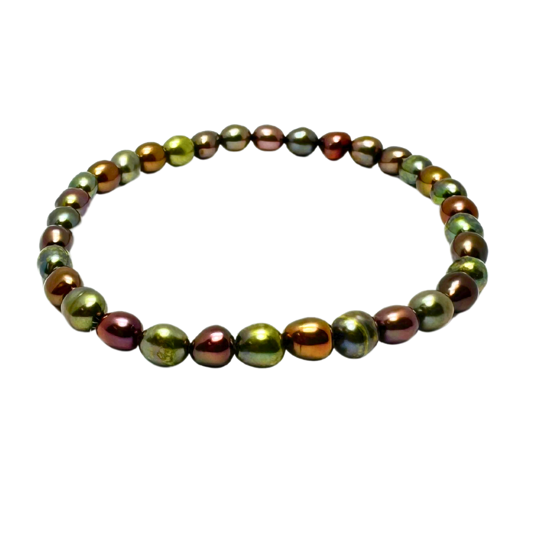 Honora Collection Freshwater Multi Color Pearls 6 Elastic Bracelets