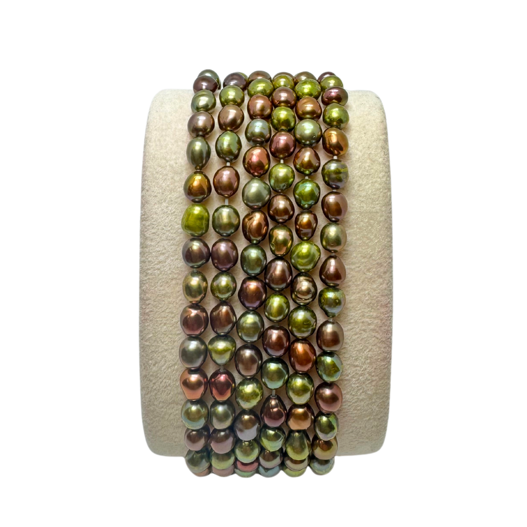 Honora Collection Freshwater Multi Color Pearls 6 Elastic Bracelets