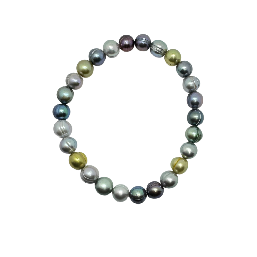 Honora Collection Freshwater Multi Color Pearls Elastic Bracelet Set