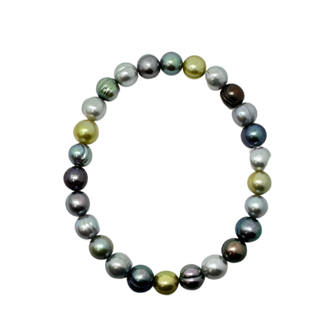 Honora Collection Freshwater Multi Color Pearls Elastic Bracelet Set